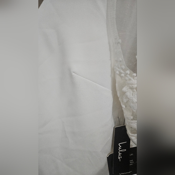 LULU'S Dance a Little Lace White Embroidered Short Sleeve Shift Dress. M NWT - Picture 13 of 16